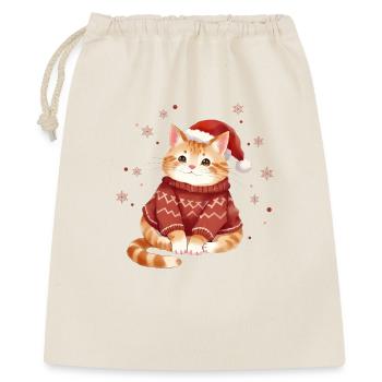 Cozy Cat Christmas Sweater Design - Gift Bag 40 x 50 cm - nature - Front