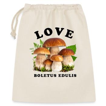 Ich liebe Steinpilze – Waldliebe - Geschenkbeutel aus Baumwolle (40 x 50 cm) - Natur - Vorne