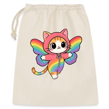 Chat papillon aux ailes Arc-en-Ciel Hoodie - Sac cadeau 40 x 50 cm - nature - Devant