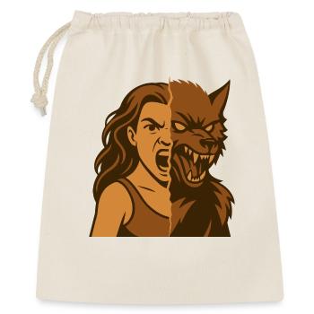 Dualité homme-loup-garou - Sac cadeau 40 x 50 cm - nature - Devant