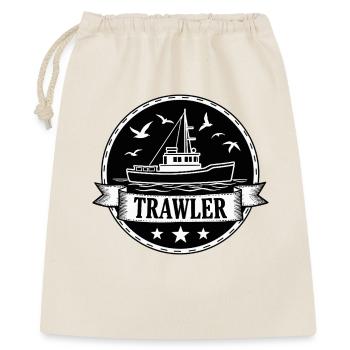 Fischkutter Trawler Fischer Meer - Geschenkbeutel aus Baumwolle (40 x 50 cm) - Natur - Vorne