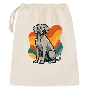weimaranerWHund in retro wave pattern - Gift Bag 40 x 50 cm - nature - Front