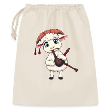 Agneau musicien à la cornemuse - Sac cadeau 40 x 50 cm - nature - Devant