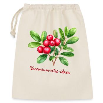 Vaccinium vitis-idaea – botanisches Aquarell - Geschenkbeutel aus Baumwolle (40 x 50 cm) - Natur - Vorne