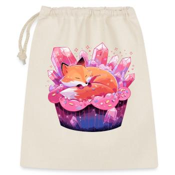 Schlafender Fuchs im Kristallkuchen - Geschenkbeutel aus Baumwolle (40 x 50 cm) - Natur - Vorne