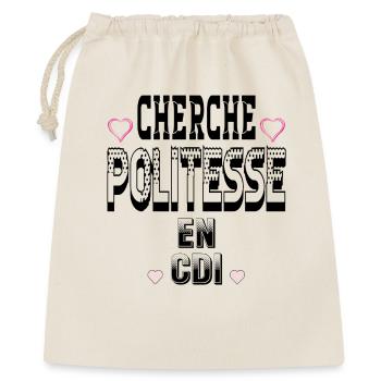 Cherche Politesse en CDI - Sac cadeau 40 x 50 cm - nature - Devant