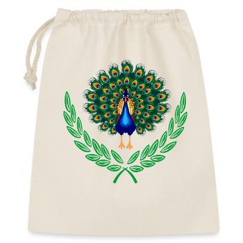 Peacock in Green Laurel Wreath - Gift Bag 40 x 50 cm - nature - Front