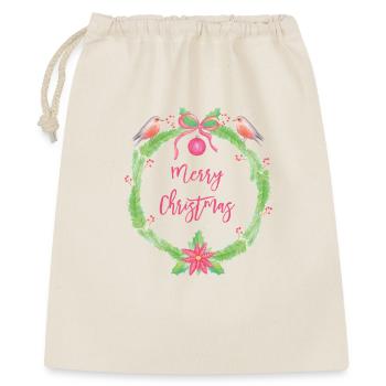 Festive Christmas Wreath Merry Christmas - Gift Bag 40 x 50 cm - nature - Front