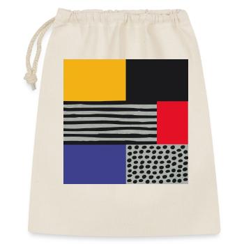 Scandi Art: Abstrakte Geometrie in Rot Blau Orange - Geschenkbeutel aus Baumwolle (40 x 50 cm) - Natur - Vorne