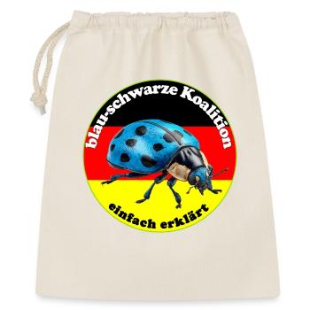 Blauer Käfer widerspiegelt den Wählerwillen - Geschenkbeutel aus Baumwolle (40 x 50 cm) - Natur - Vorne