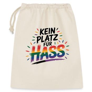 Kein Platz für Hass - Cool Pride Logo - Geschenkbeutel aus Baumwolle (40 x 50 cm) - Natur - Vorne