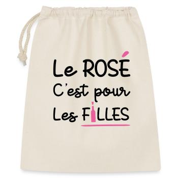 LE ROSÉ C'EST POUR LES FILLES !  - Sac cadeau 40 x 50 cm - nature - Devant