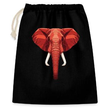 Red Geometric Elephant Head - Gift Bag 40 x 50 cm - black - Front