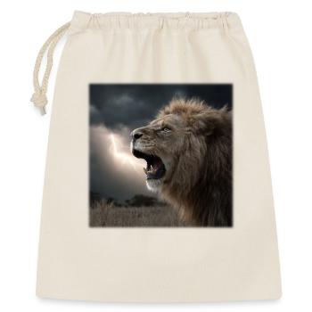 Roi Rugissant Dramatique - Lion dans la Tempête - Sac cadeau 40 x 50 cm - nature - Devant