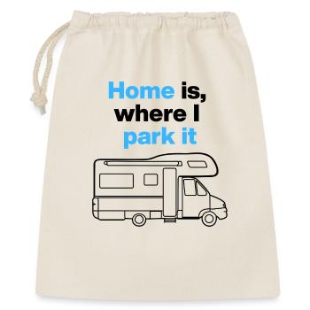 Chez moi, c’est là où je le gare. Camping-car et road tripper - Sac cadeau 40 x 50 cm - nature - Devant