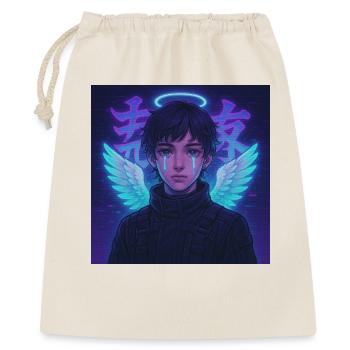 Cyberpunk Angel E-Boy Y2K Synthwave Art - Geschenkbeutel aus Baumwolle (40 x 50 cm) - Natur - Vorne