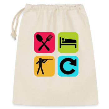 Eat Sleep Shooting Repeat Funny Quote Gun - Gift Bag 40 x 50 cm - nature - Front