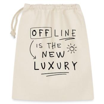 Offline Is The New Luxury Minimal Spruch - Geschenkbeutel aus Baumwolle (40 x 50 cm) - Natur - Vorne
