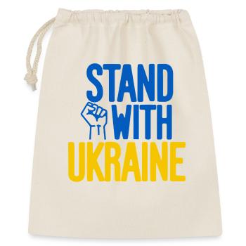 Stand With Ukraine Solidarität - Geschenkbeutel aus Baumwolle (40 x 50 cm) - Natur - Vorne
