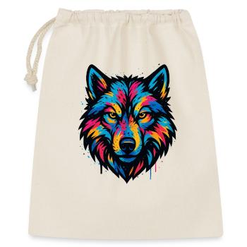 Neon Wolf Head Art - Gift Bag 40 x 50 cm - nature - Front