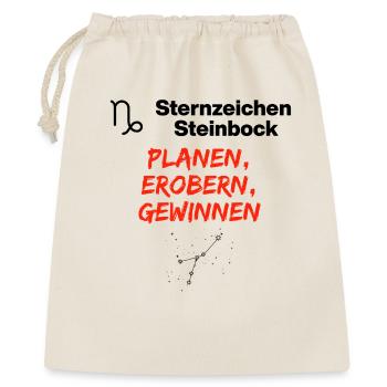 Sternzeichen Steinbock – Planen, Erobern, Gewinnen - Geschenkbeutel aus Baumwolle (40 x 50 cm) - Natur - Vorne