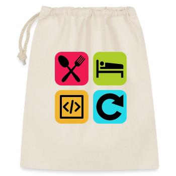 Manger Dormir Code Répéter Citation drôle Dev - Sac cadeau 40 x 50 cm - nature - Devant