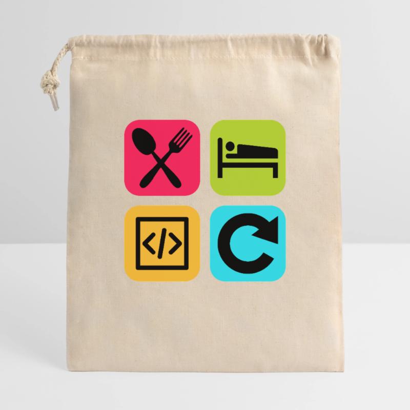 Manger Dormir Code Répéter Citation drôle Dev Sac cadeau 40 x 50 cm