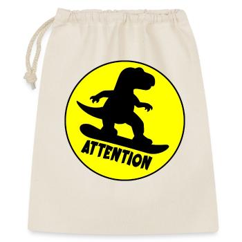 Attention Snowboarding Dinosaur - Gift Bag 40 x 50 cm - nature - Front