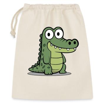 Krokodil  - Geschenkbeutel aus Baumwolle (40 x 50 cm) - Natur - Vorne