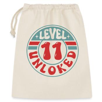 Level 11 Unlocked – Gamer Geburtstagsdesign - Geschenkbeutel aus Baumwolle (40 x 50 cm) - Natur - Vorne