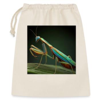 Schillernde Gottesanbeterin im Makro-Stil - Geschenkbeutel aus Baumwolle (40 x 50 cm) - Natur - Vorne