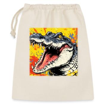 Wildes Krokodil – Urban Street Art Design - Geschenkbeutel aus Baumwolle (40 x 50 cm) - Natur - Vorne