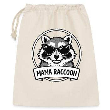 Mama Waschbär mit Sonnenbrillen Logo - Geschenkbeutel aus Baumwolle (40 x 50 cm) - Natur - Vorne
