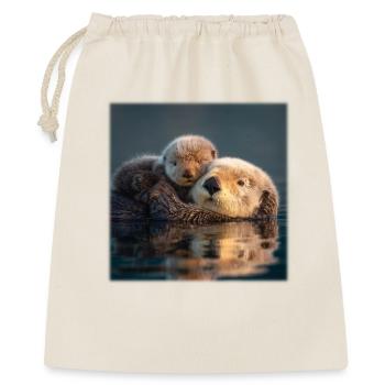 Otter Love Mother And Baby On The Water - Gift Bag 40 x 50 cm - nature - Front
