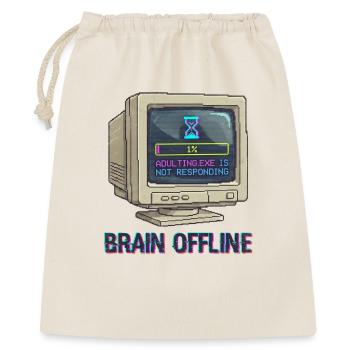 Brain Offline Retro Monitor - Gift Bag 40 x 50 cm - nature - Front