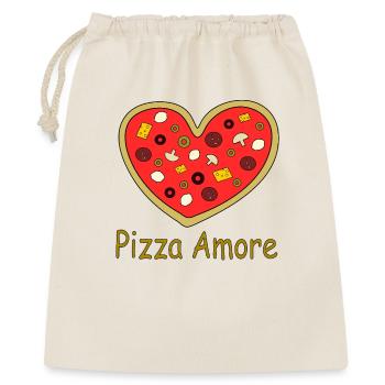 Pizza_Amore - Geschenkbeutel aus Baumwolle (40 x 50 cm) - Natur - Vorne