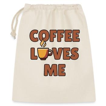 le café m'adore - humour café - amoureux de café - Sac cadeau 40 x 50 cm - nature - Devant