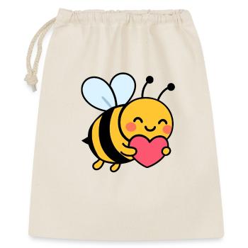 Joyeuse abeille avec le cœur - Sac cadeau 40 x 50 cm - nature - Devant