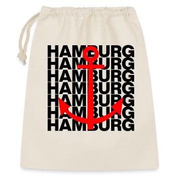 HAMBURG ANKER – HAFEN POWER! MOIN, HAFEENLIEBE - Geschenkbeutel aus Baumwolle (40 x 50 cm) - Natur - Vorne