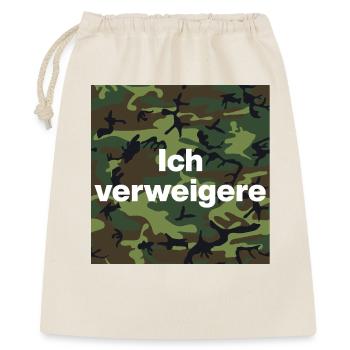 ICH VERWEIGERE DEN DIENST AN DER WAFFE! BUND - Geschenkbeutel aus Baumwolle (40 x 50 cm) - Natur - Vorne