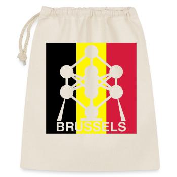 Brussels Atomium – Icône du Carré du Drapeau belge - Sac cadeau 40 x 50 cm - nature - Devant