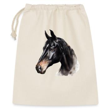 Black Horse Watercolor Portrait - Gift Bag 40 x 50 cm - nature - Front