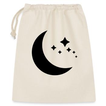 Mond und Sterne - Geschenkbeutel aus Baumwolle (40 x 50 cm) - Natur - Vorne