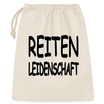 Reiten - Geschenkbeutel aus Baumwolle (40 x 50 cm) - Natur - Vorne