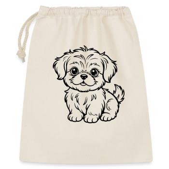 Cuddly Dog Line Drawing - Gift Bag 40 x 50 cm - nature - Front