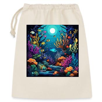 Korallenriff Unterwasserwelt - Geschenkbeutel aus Baumwolle (40 x 50 cm) - Natur - Vorne