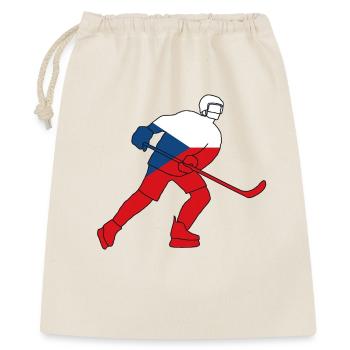 Eishockeyspieler mit tschechischer Flagge - Geschenkbeutel aus Baumwolle (40 x 50 cm) - Natur - Vorne