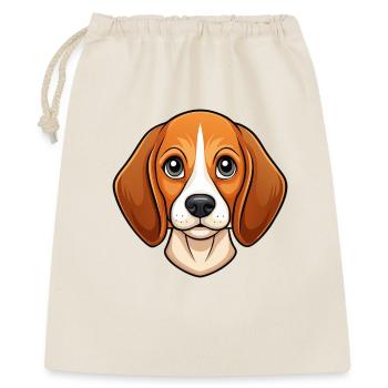 Visage de beagle - Sac cadeau 40 x 50 cm - nature - Devant