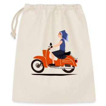 DELNJOSERBOWKA MOPED - Geschenkbeutel aus Baumwolle (40 x 50 cm) - Natur - Vorne