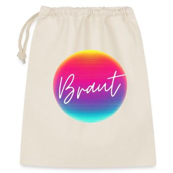 Team Braut! Cool  Neon Kreis Personalisierbar - Geschenkbeutel aus Baumwolle (40 x 50 cm) - Natur - Vorne